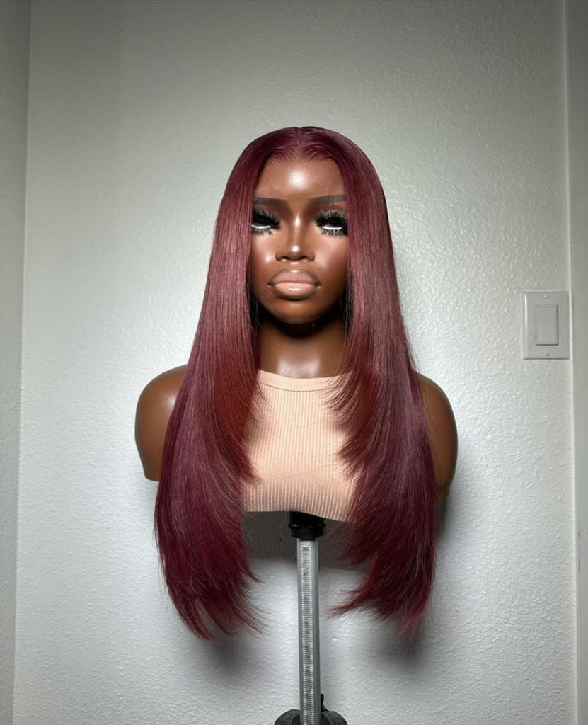 Burgundy Invisible HD Lace Front Wig | Wig Dealer