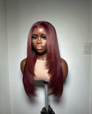 Burgundy Invisible HD Lace Front Wig