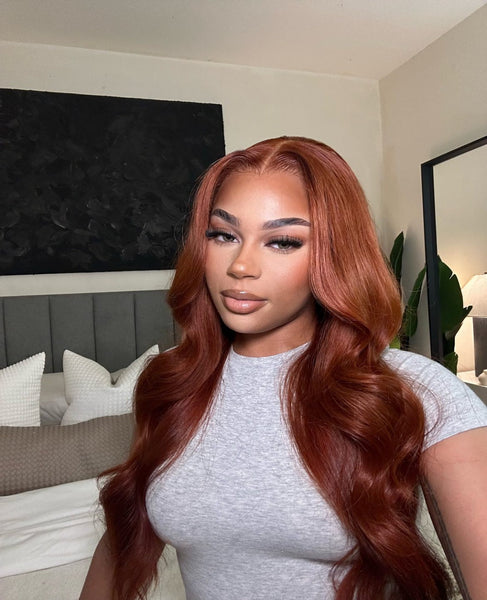 Celebrity double brown copper outlet hd lace wig