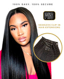 Kinky Straight Seamless Clip In Hair Extensions