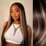 Blonde Highlights Invisible HD Lace Front Wig-Cambodian Straight