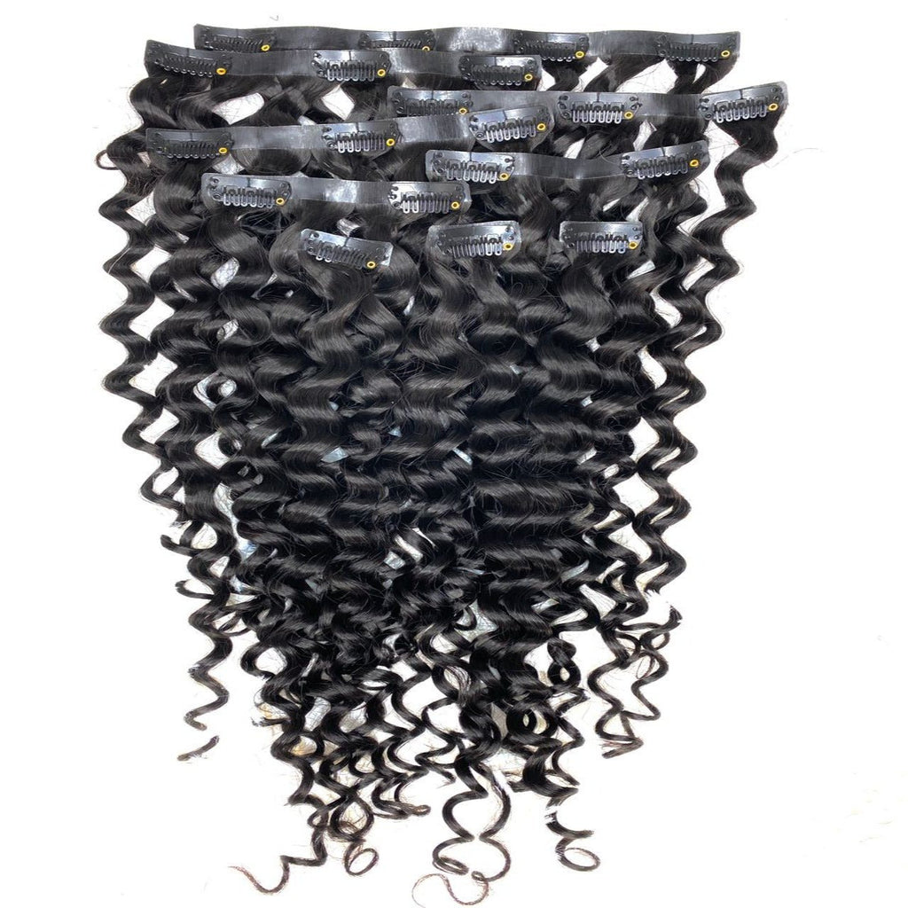 Exotic Curly Seamless Clip In Hair Extensions Wig Dealer