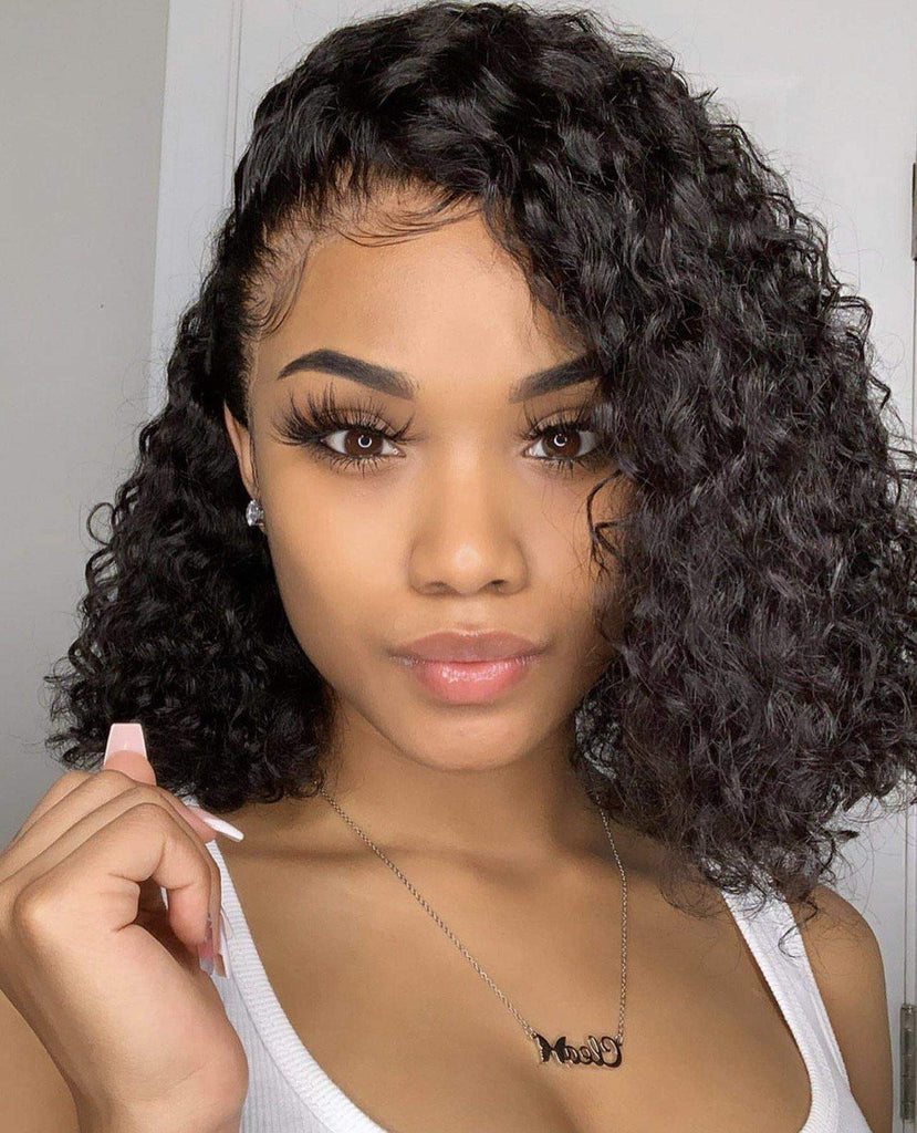 Exotic Curly Kelly Bob Invisible Hd Lace Front Wig 